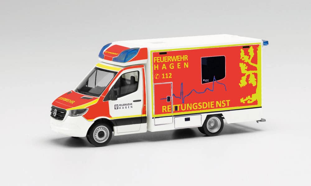 herpa-mercedes-sprinter-18-fahrtec-rtw-feuerwehr-hagen-1-87 image 1