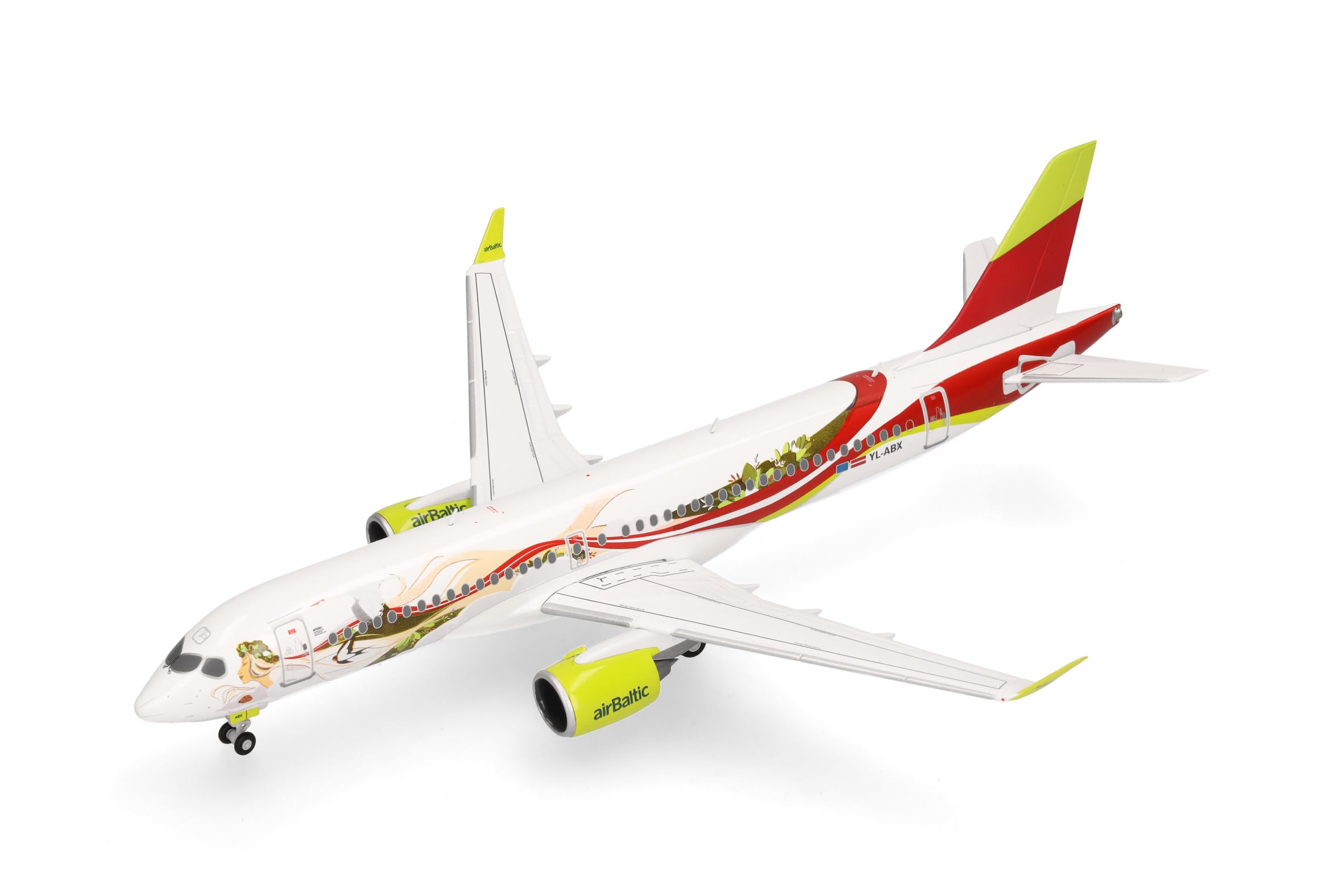 herpa-wings-airbaltic-a220-300-yl-abx-flugzeugmodell-1-200-metall image 4