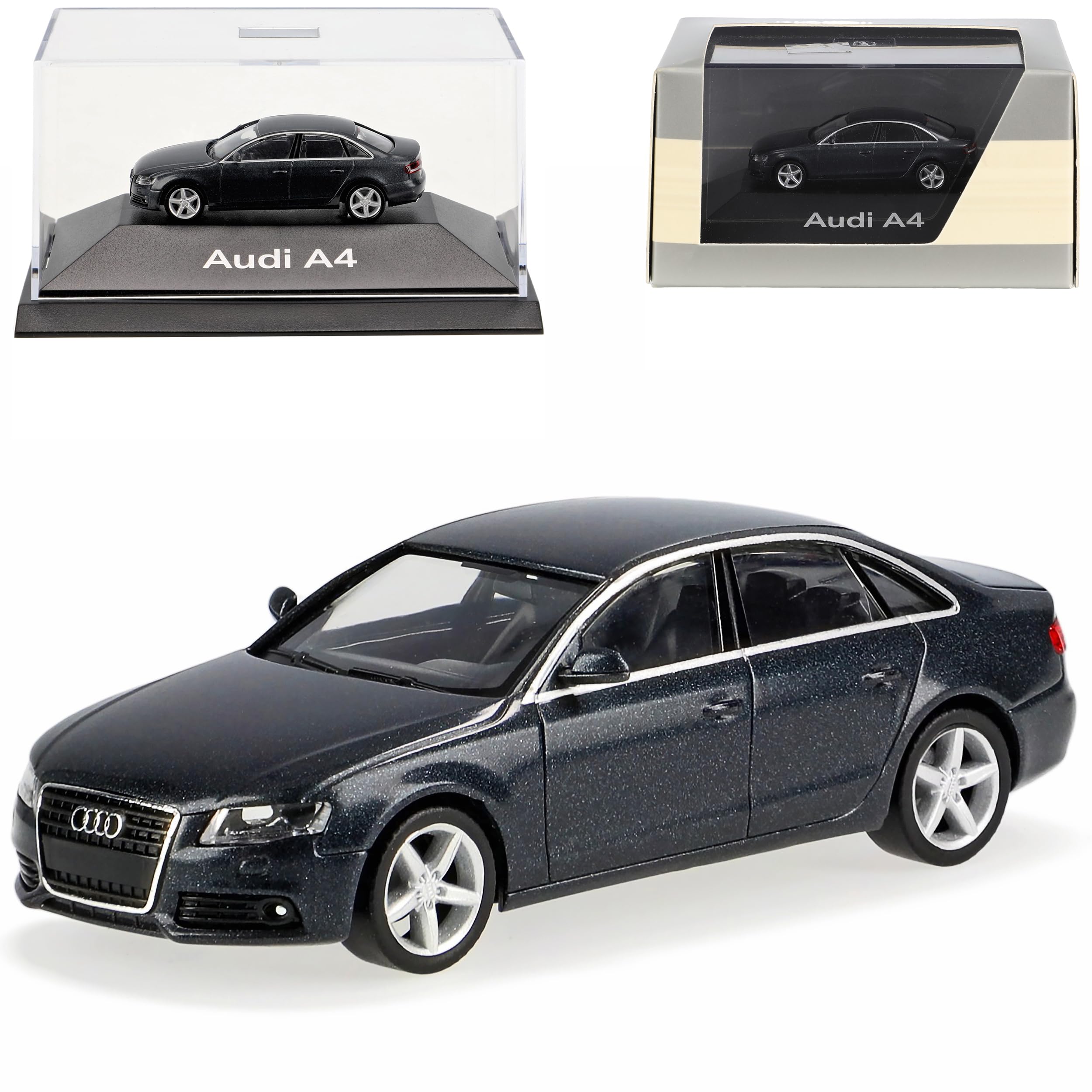 herpa-audi-a4-b8-limousine-meteorgrau-h0-1-87-modellauto image 1