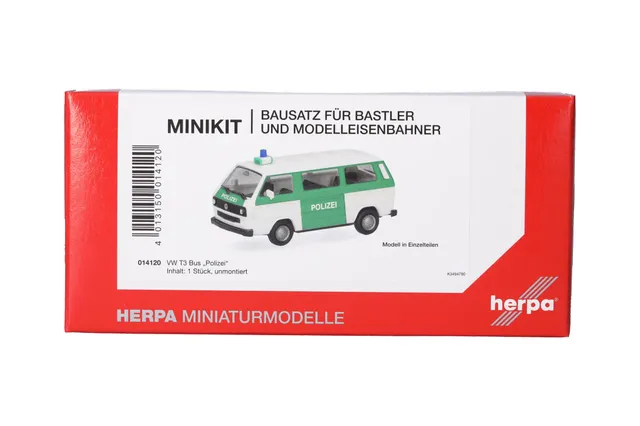 herpa-minikit-vw-t3-bus-polizei-modellbausatz-1-87-einzelpack image 1