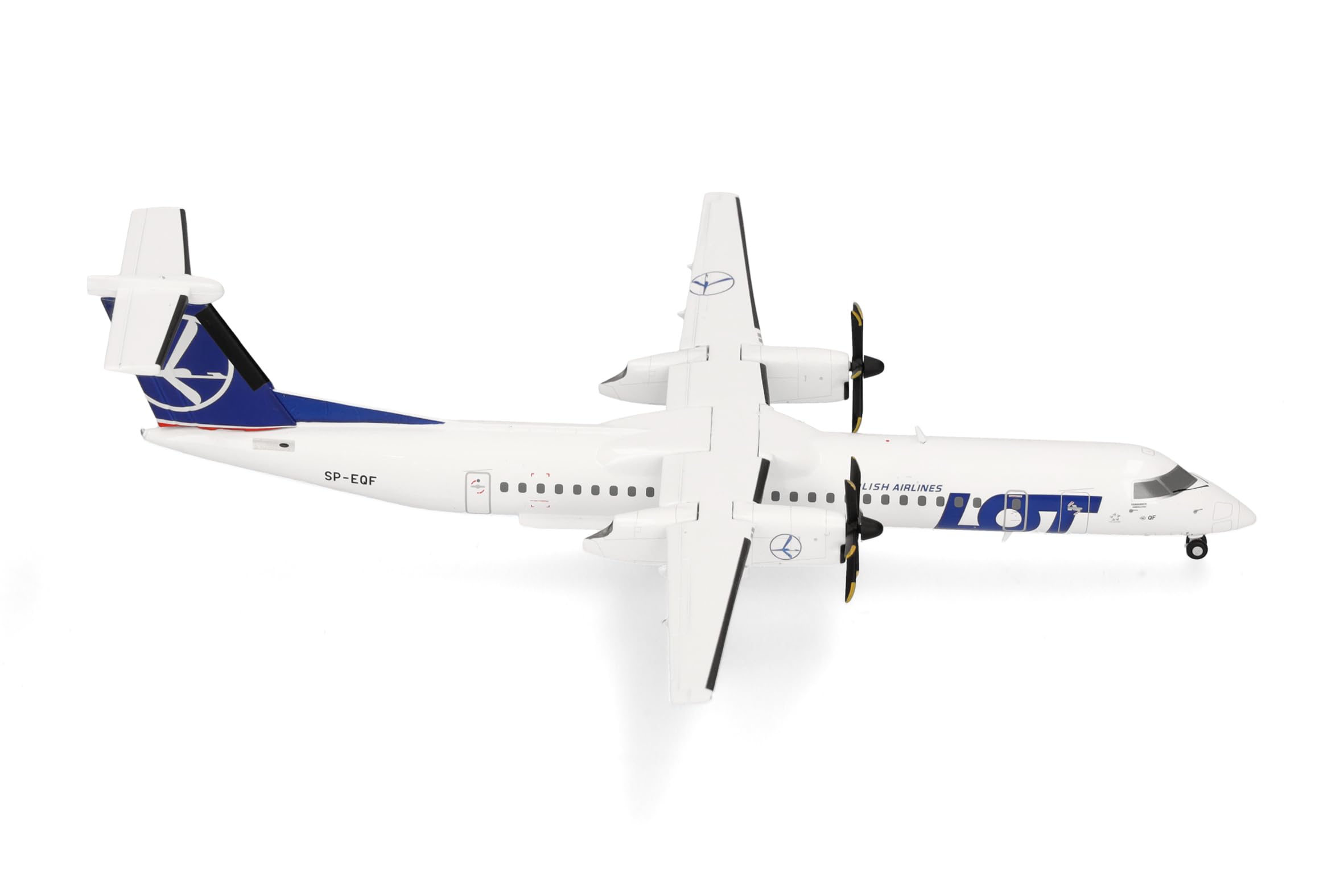 herpa-wings-lot-q400-flugzeugmodell-1-200-metall-mit-standfu image 1
