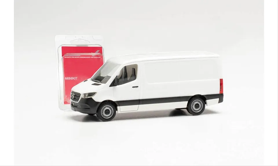 herpa-minikit-mercedes-sprinter-kasten-modellauto-wei-flachdach image 1