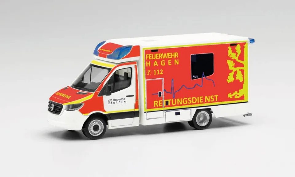 herpa-mercedes-sprinter-18-fahrtec-rtw-feuerwehr-hagen-1-87 image 1