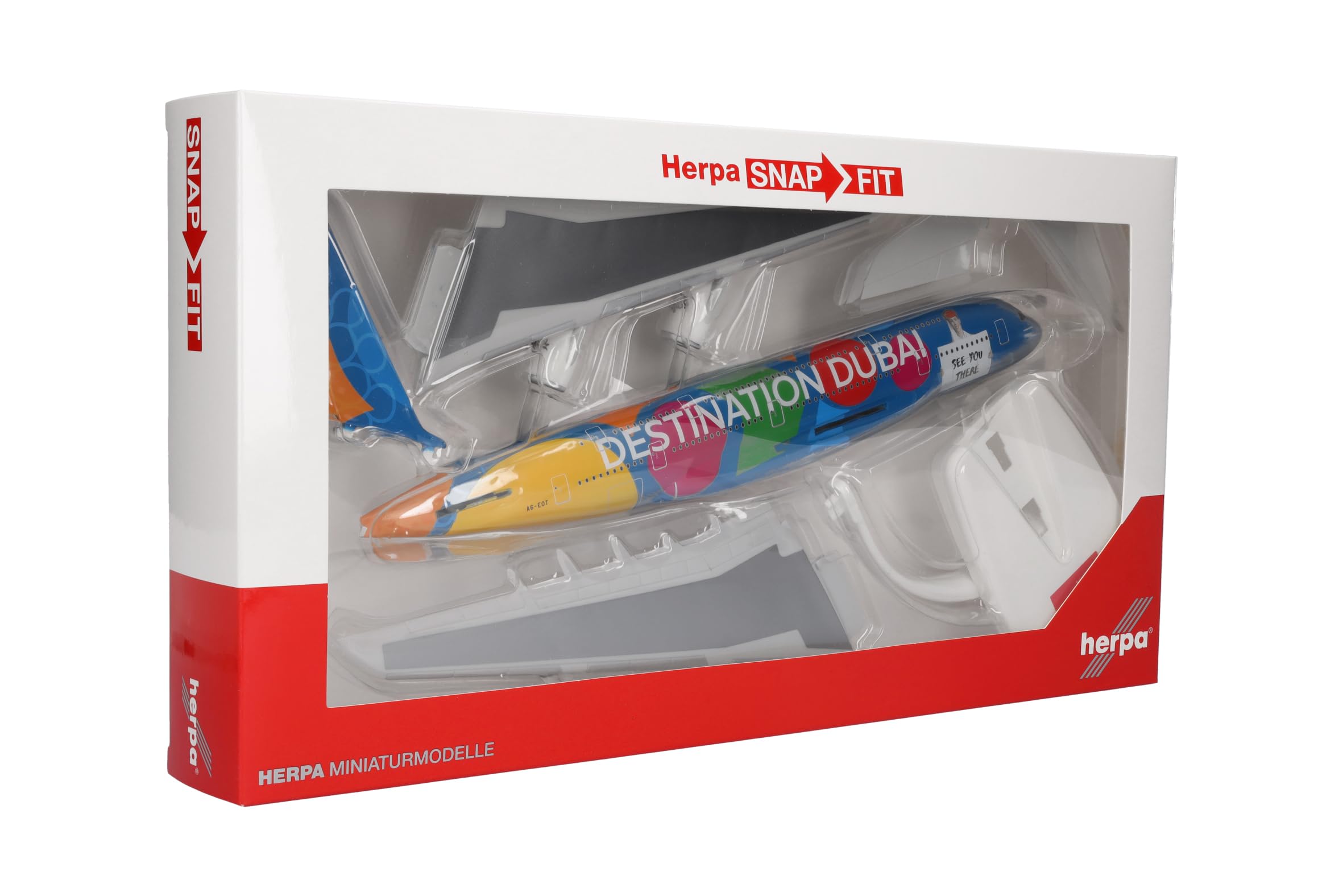 herpa-snapfit-emirates-a380-destination-dubai-1-250-modell image 6