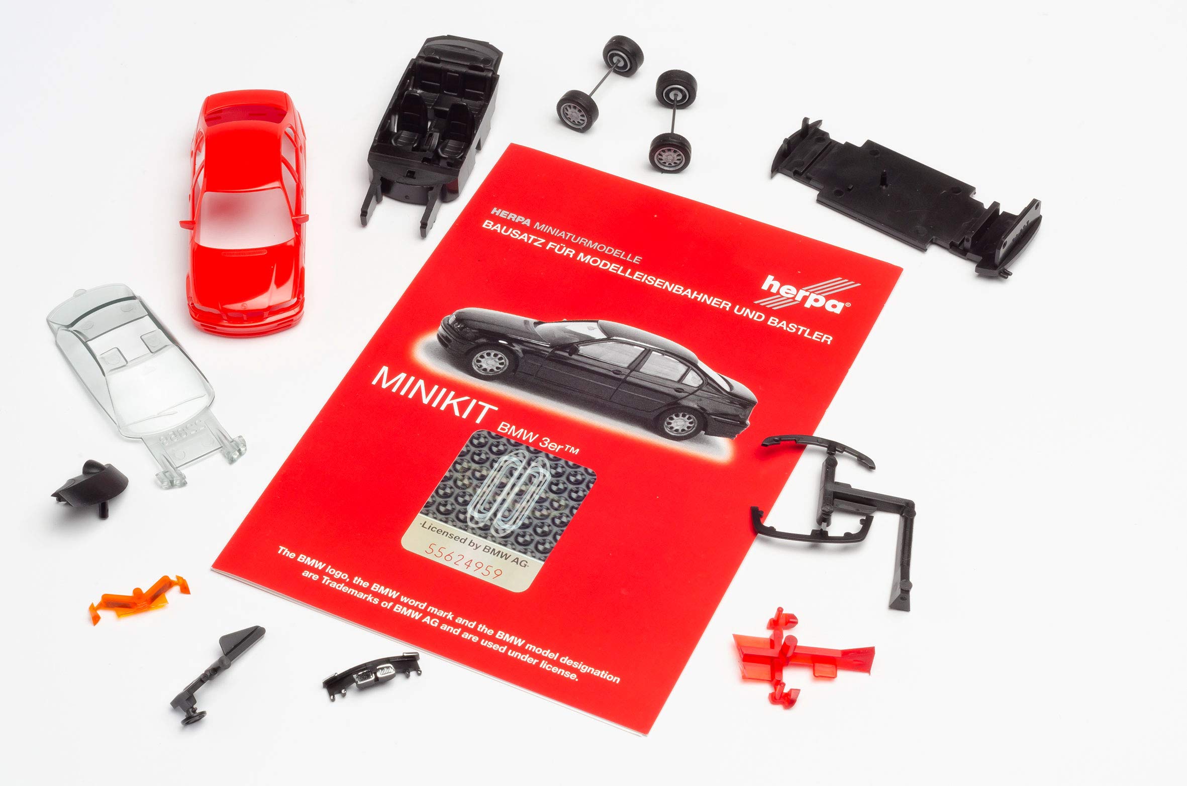 herpa-minikit-bmw-3er-limousine-e46-modellauto-1-87-hellrot image 3