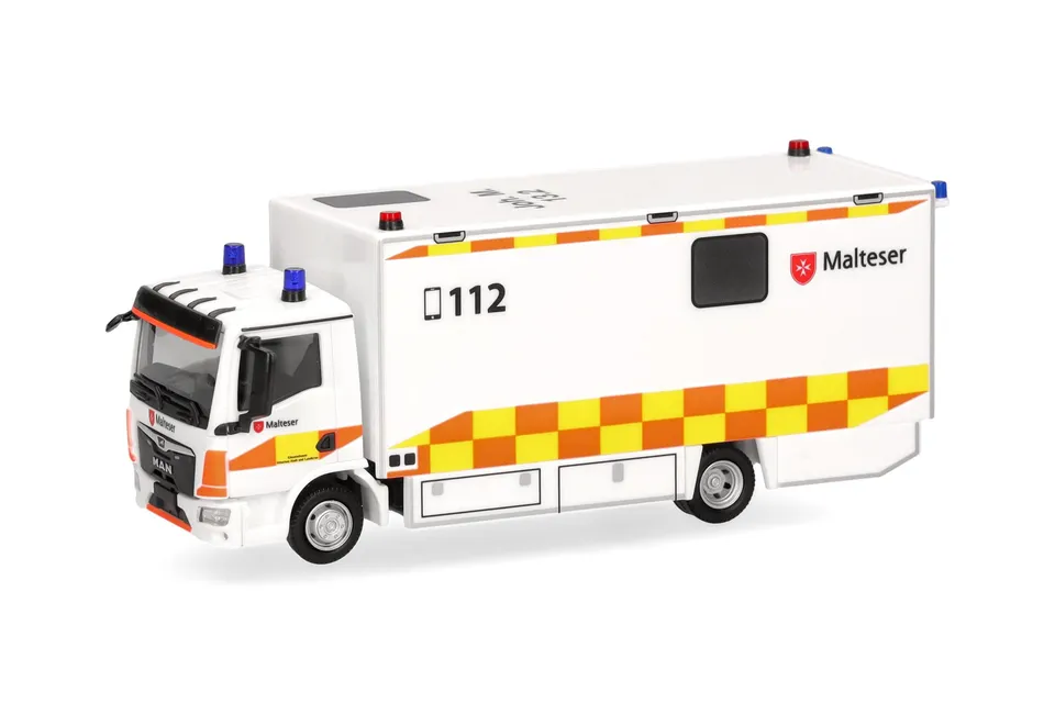 herpa-cars-trucks-man-tgl-cc-koffer-lkw-malteser-1-87-modell image 1