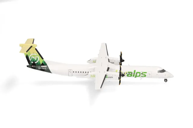 herpa-sky-alps-bombardier-q400-flugzeugmodell-1-200-metall image 1