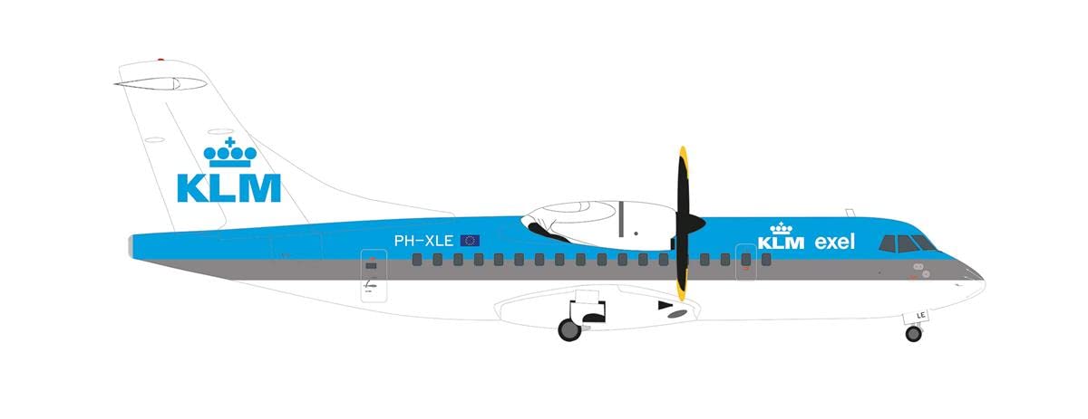 herpa-wings-klm-exel-atr-42-300-ph-xle-flugzeugmodell-1-200 image 1