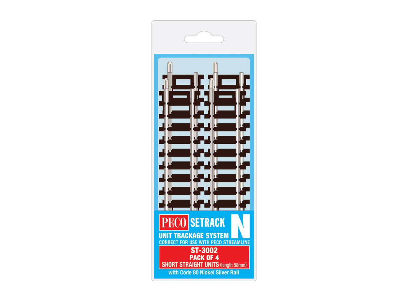 peco-st3002-setrack-gleis-gerade-n-code-80-4er image 1
