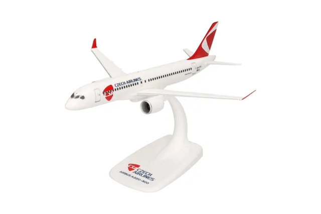 herpa-snapfit-csa-czech-airlines-a220-300-modellflugzeug-1-200-mit-fu image 1