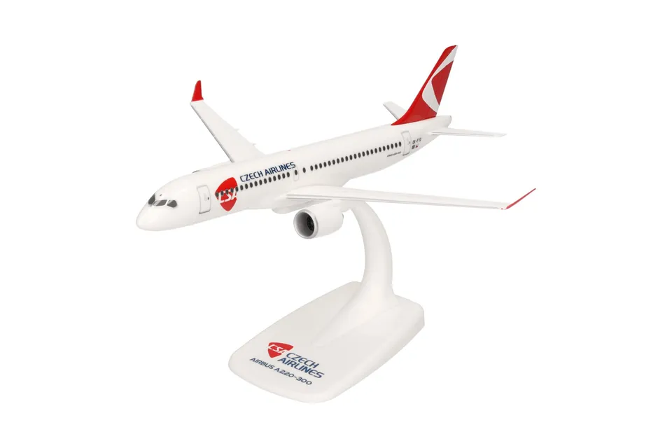 herpa-snapfit-csa-czech-airlines-a220-300-modellflugzeug-1-200-mit-fu image 1