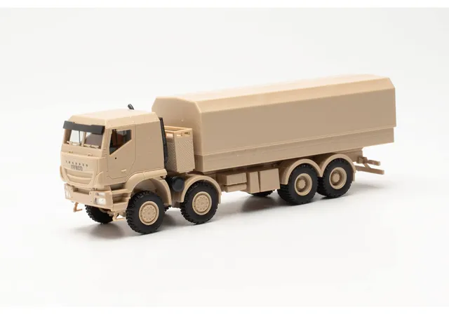herpa-iveco-trakker-8x8-pritschen-lkw-1-87-sandbeige-neu image 1