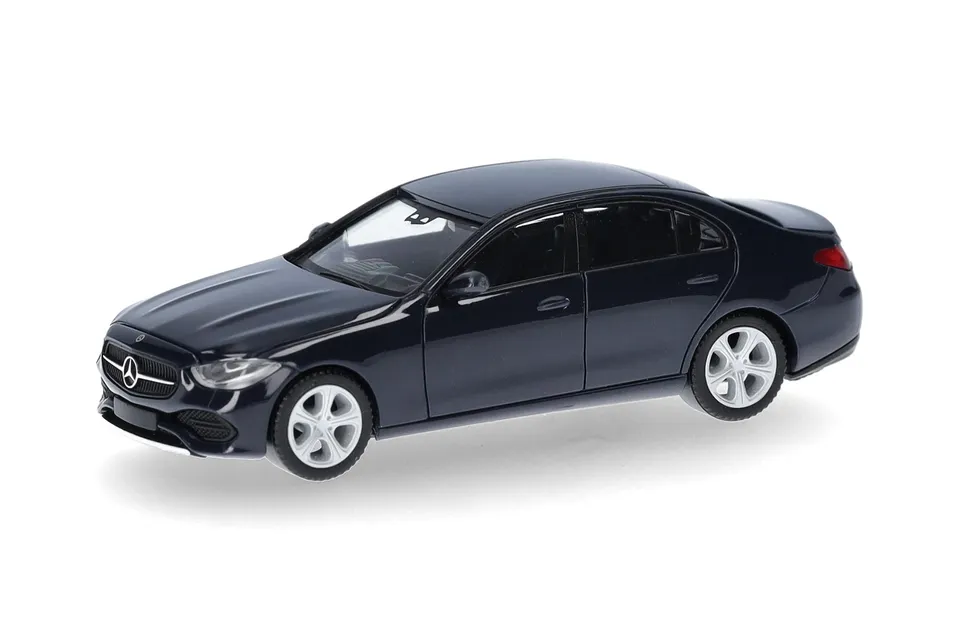 herpa-cars-trucks-mercedes-c-klasse-modellauto-1-87-dunkelblau image 1