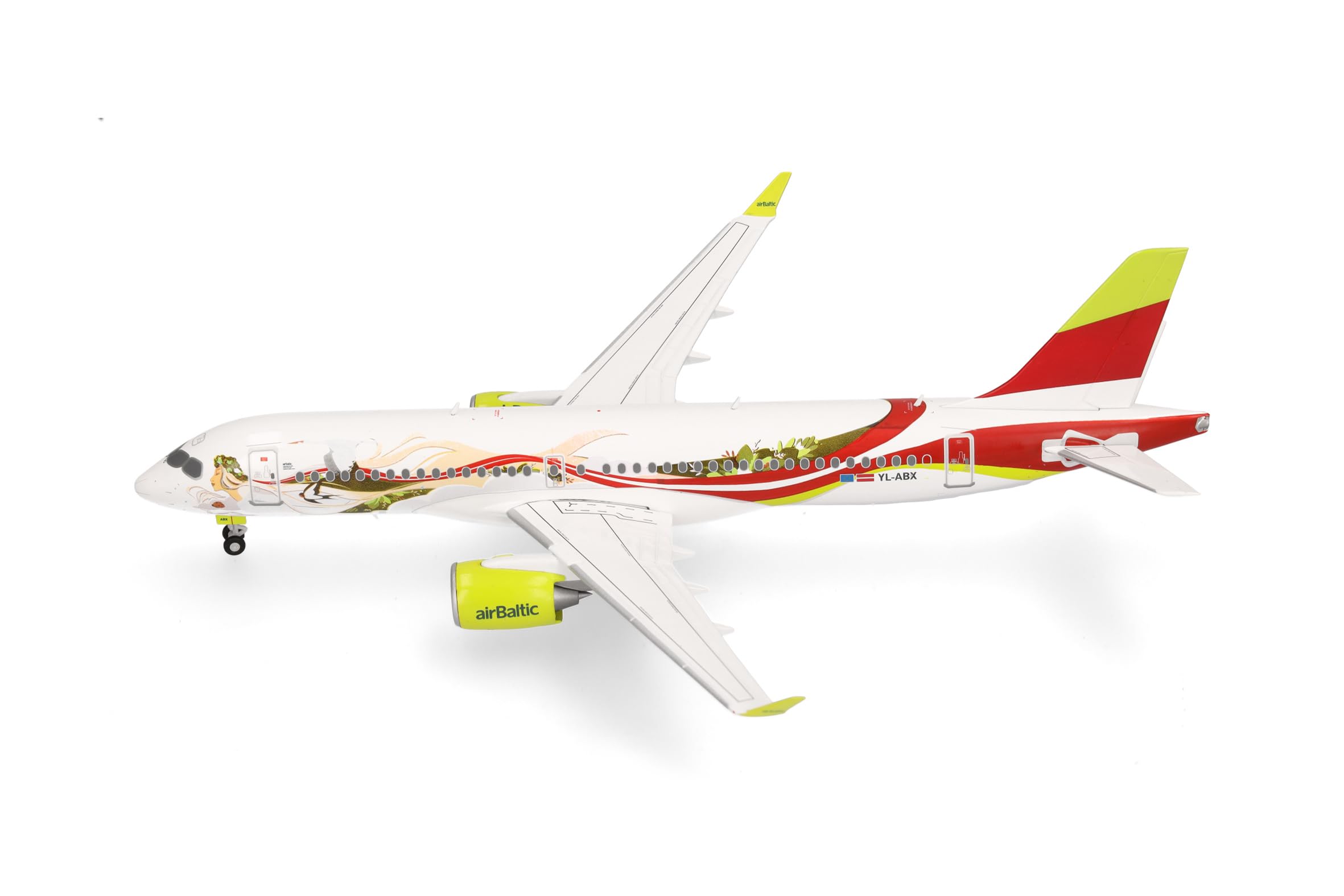 herpa-wings-airbaltic-a220-300-yl-abx-flugzeugmodell-1-200-metall image 2