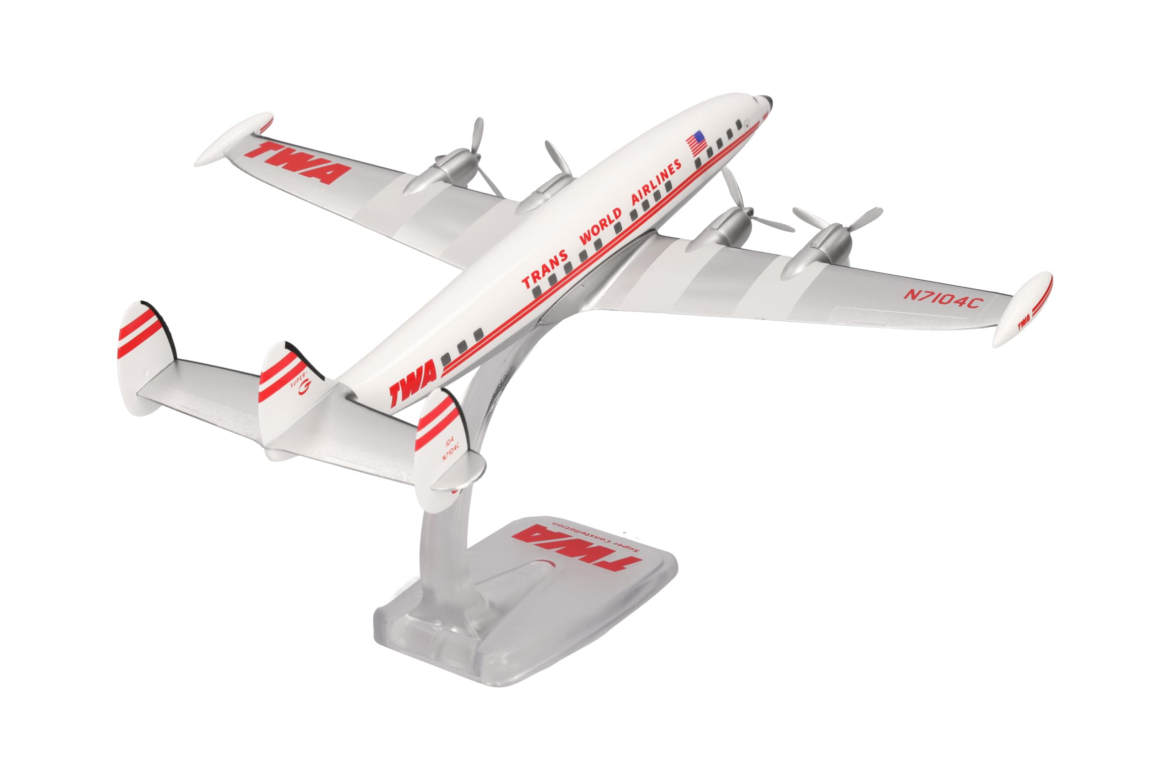 herpa-snapfit-twa-lockheed-l-1049g-flugzeugmodell-1-125-n7104c image 3