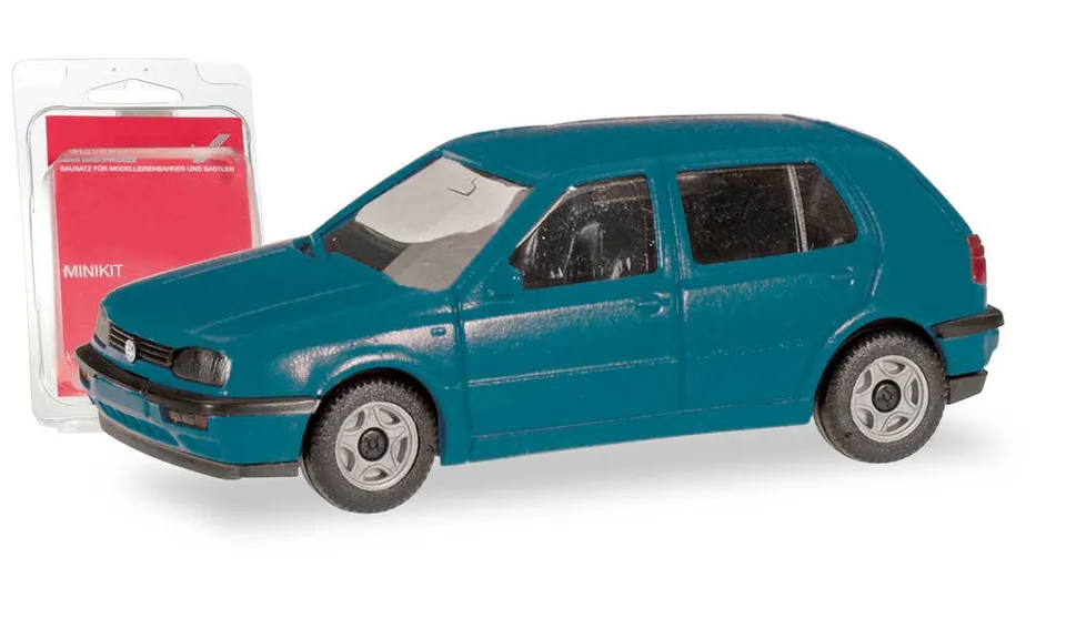 herpa-minikit-vw-golf-iii-automodell-blaut-rkis-bausatz image 1