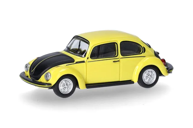 herpa-vw-k-fer-1303-modellauto-1-87-gelb-schwarz-renner image 1