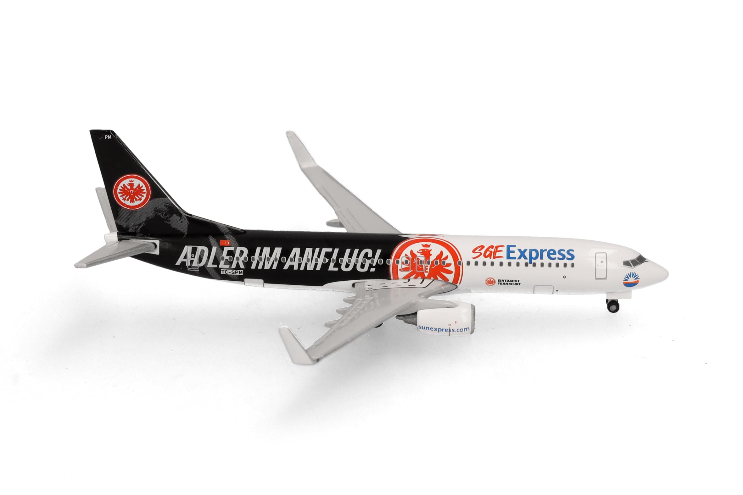 herpa-sun-express-boeing-737-800-flugzeugmodell-1-500-sge-express image 1