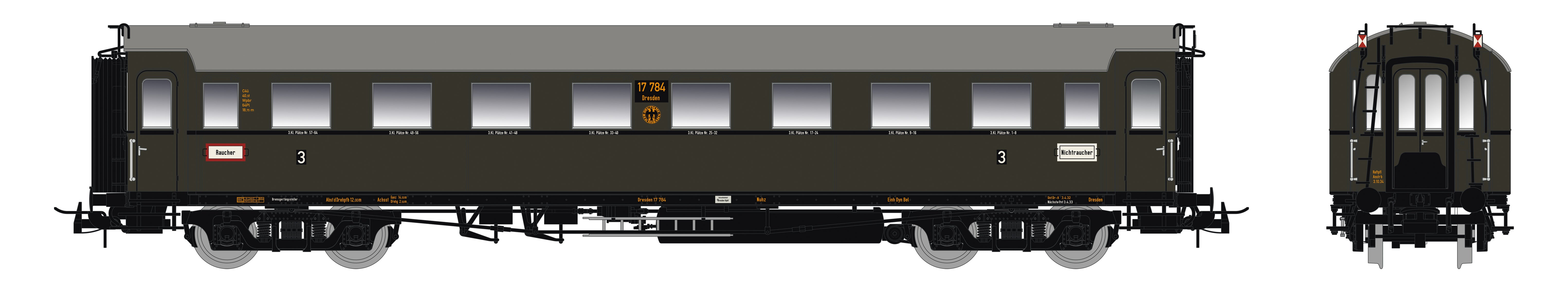 saxonia-personenwagen-87225-c4-sa-07-h0-wagen-drg-ep-ii-zugschluss image 1