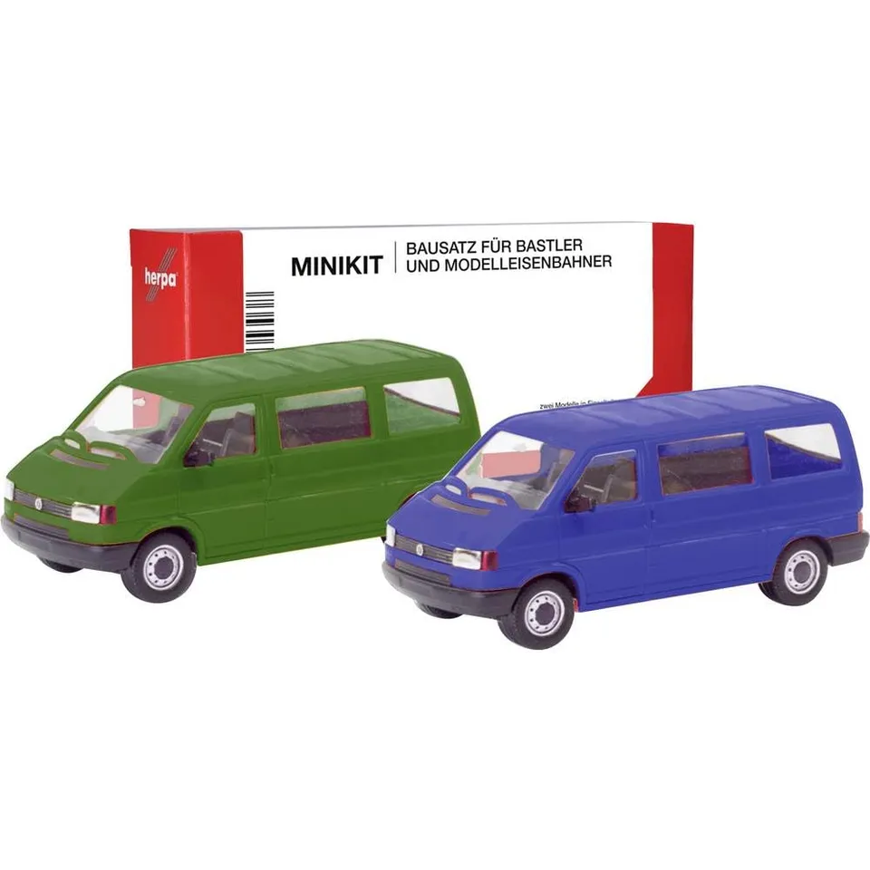 herpa-minikit-vw-t4-bus-modellbus-olivgr-n-blau-1-87 image 1