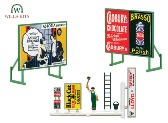 peco-wills-ss21-plakatwand-bausatz-oo-ho-hoardings-5-st-ck image 1