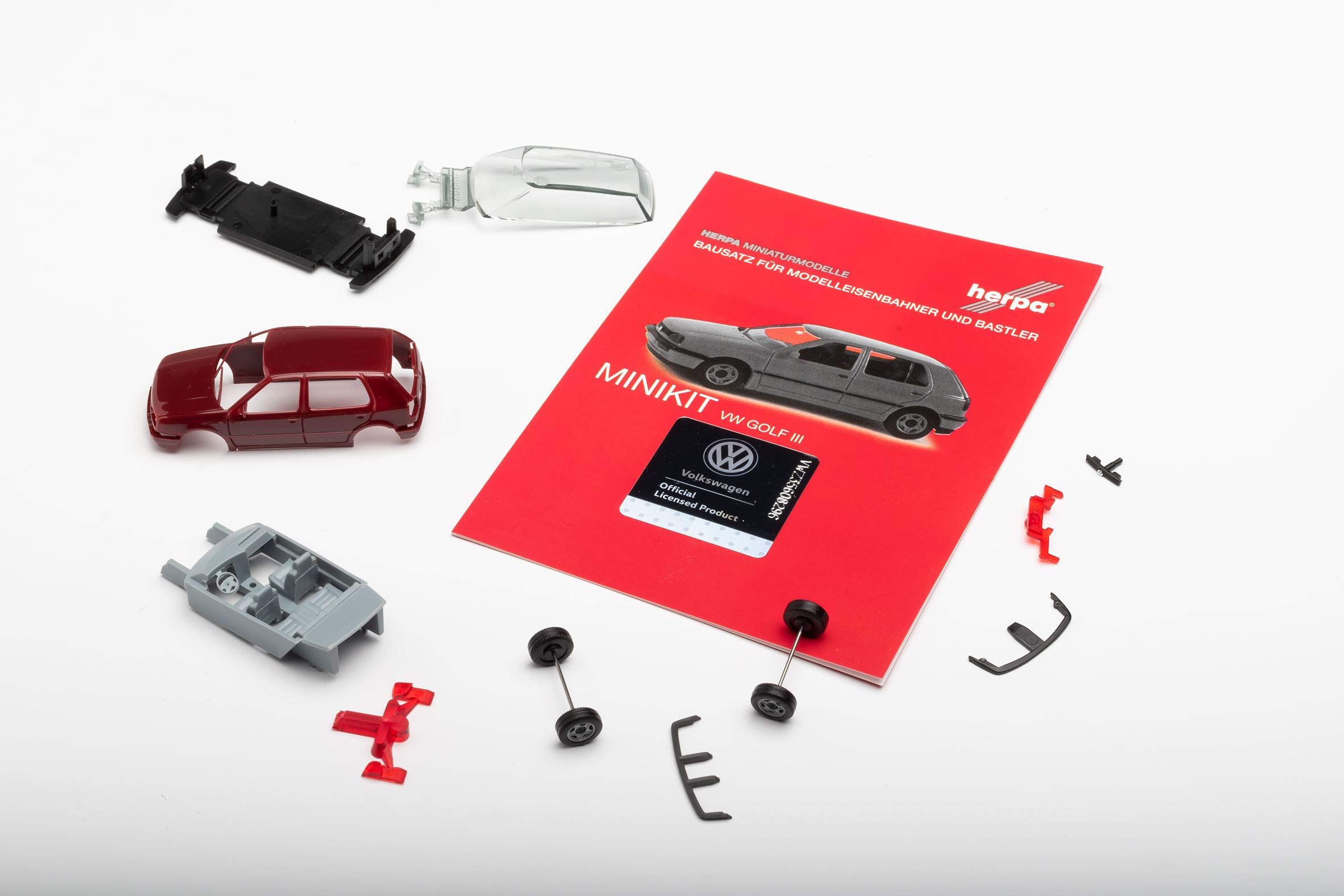 herpa-minikit-012355-008-vw-golf-iii-modellauto-weinrot image 2