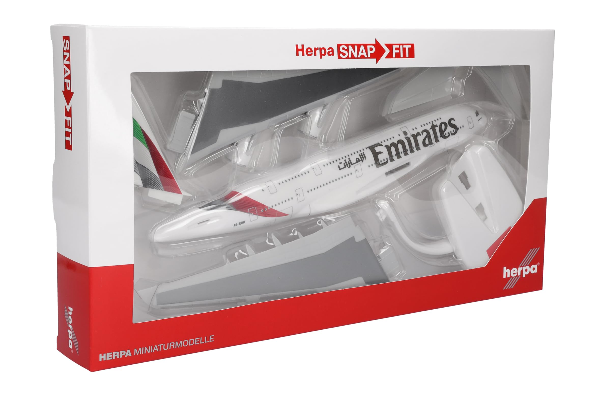 herpa-snapfit-emirates-airbus-a380-flugzeugmodell-1-250 image 7