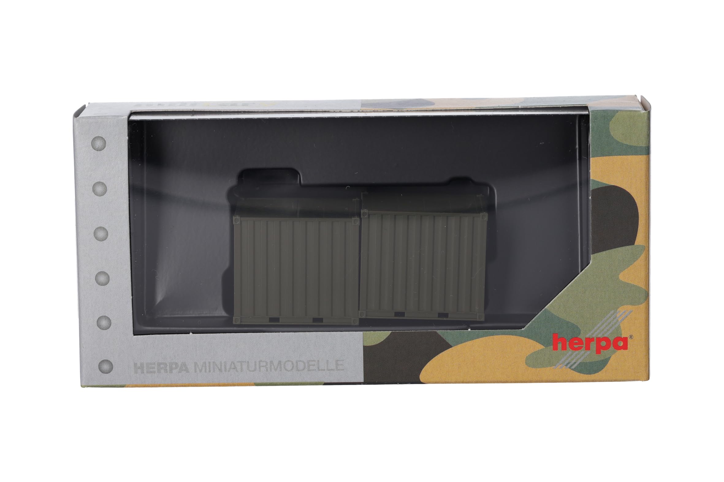 herpa-minitanks-2x-10ft-container-bundeswehr-modell-1-87-bronzegruen image 5