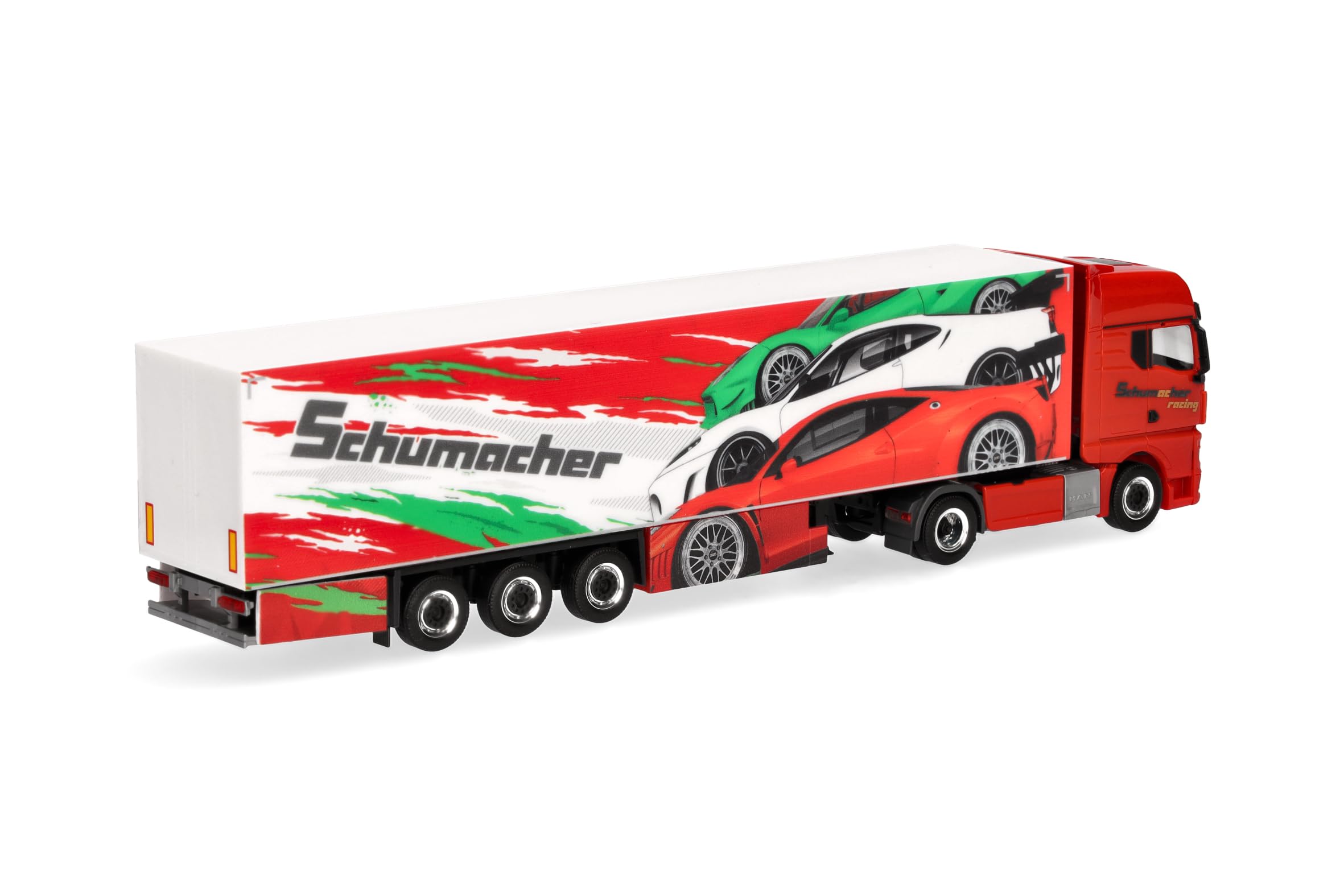 herpa-man-tgx-gx-k-hlkoffer-sattelzug-schumacher-lkw-1-87-rot image 2