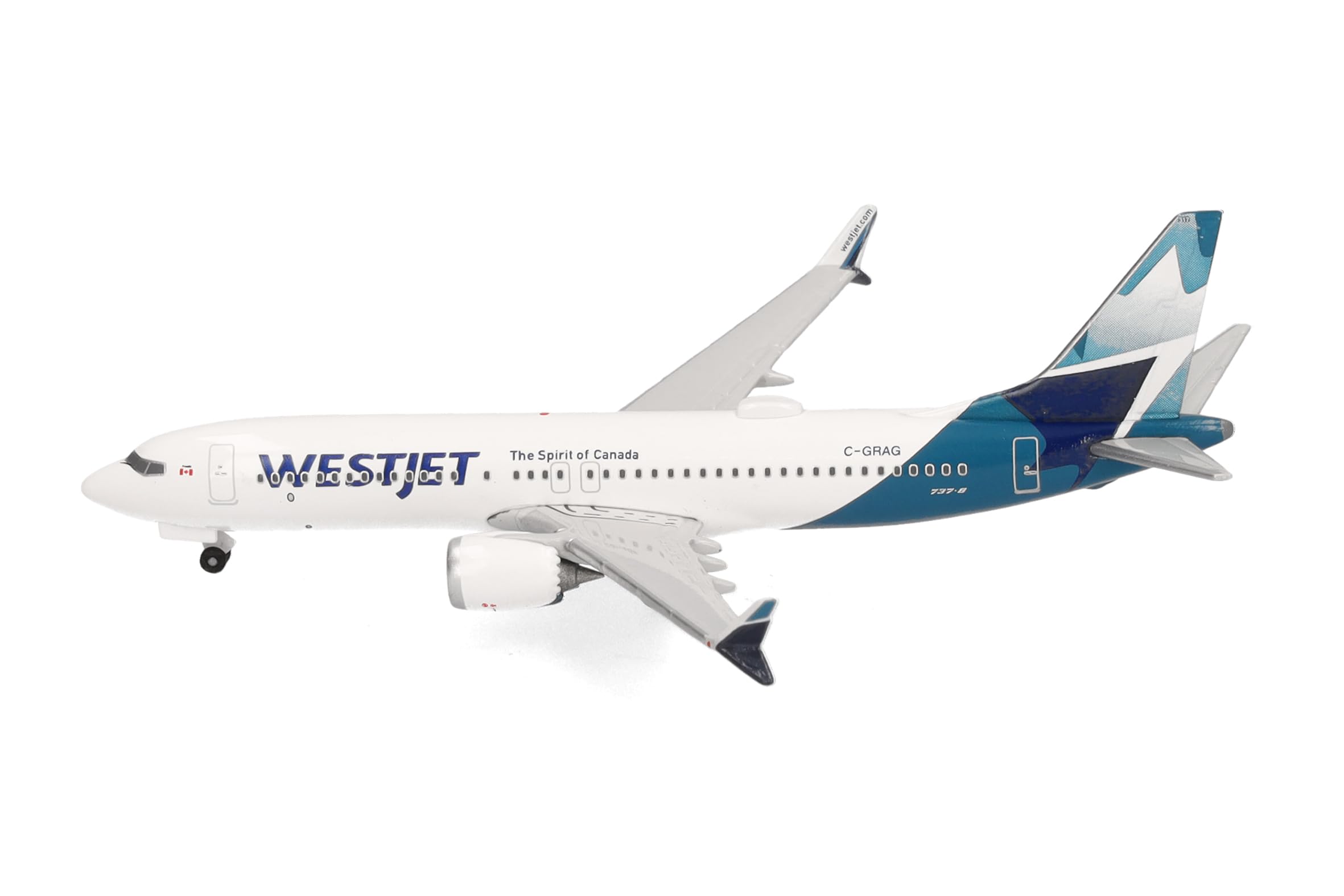 herpa-westjet-boeing-737-max-8-flugzeugmodell-1-500-metall image 2