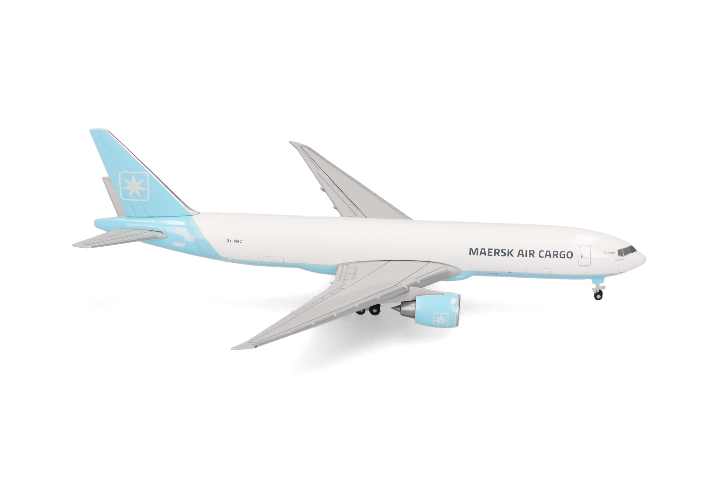 herpa-wings-boeing-777f-maersk-air-cargo-modellflugzeug-1-500-metall image 1