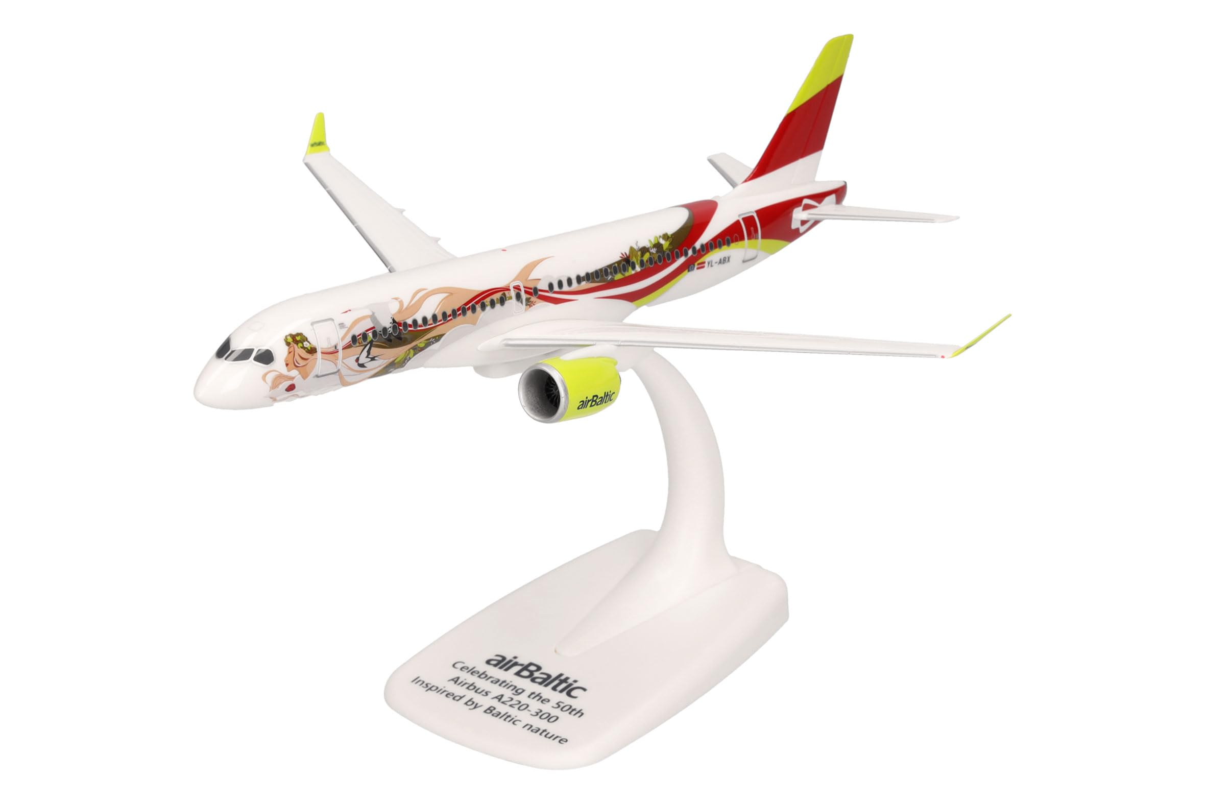 herpa-snapfit-airbaltic-a220-300-flugzeugmodell-1-200-yl-abx image 1