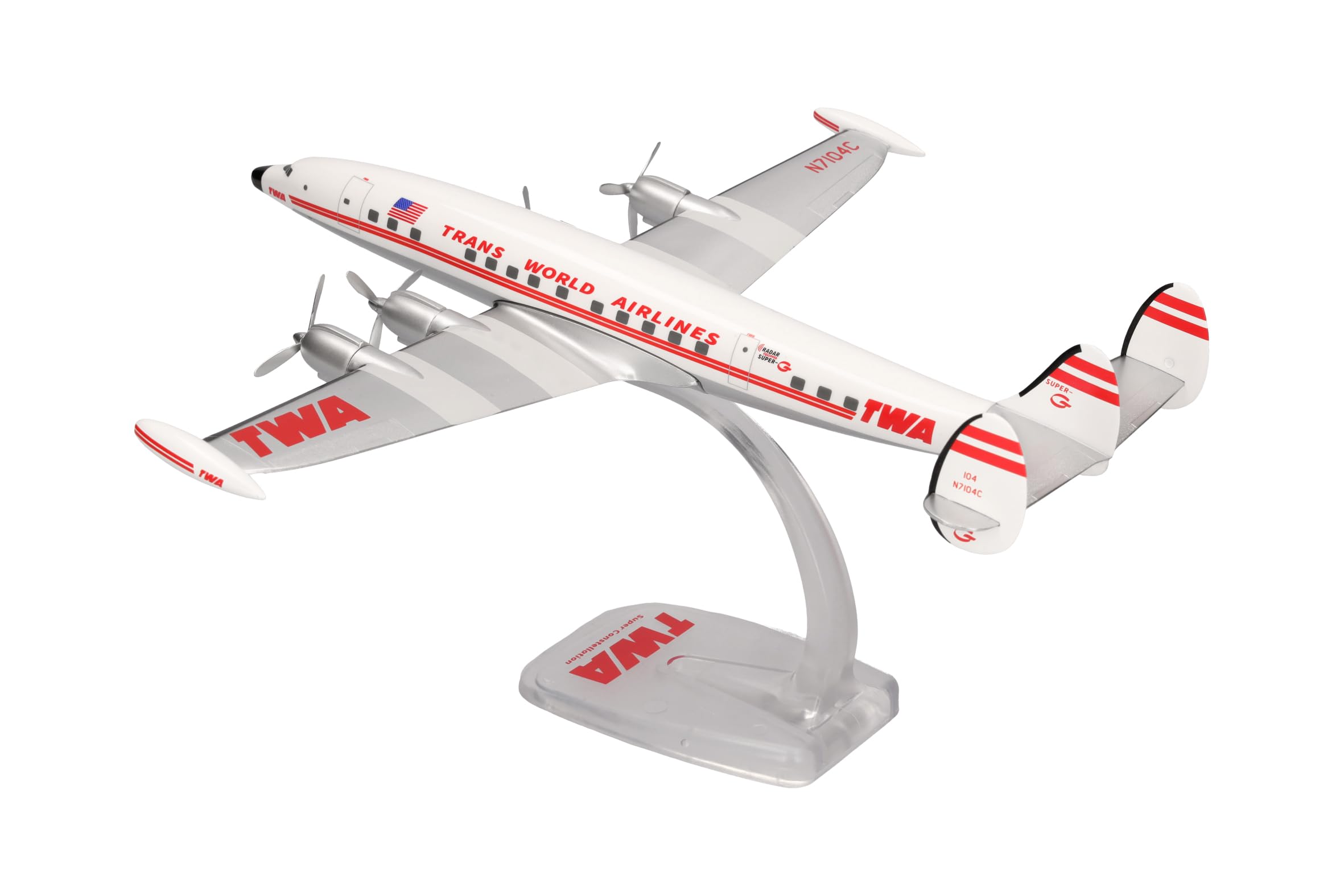 herpa-snapfit-twa-lockheed-l-1049g-flugzeugmodell-1-125-n7104c image 5