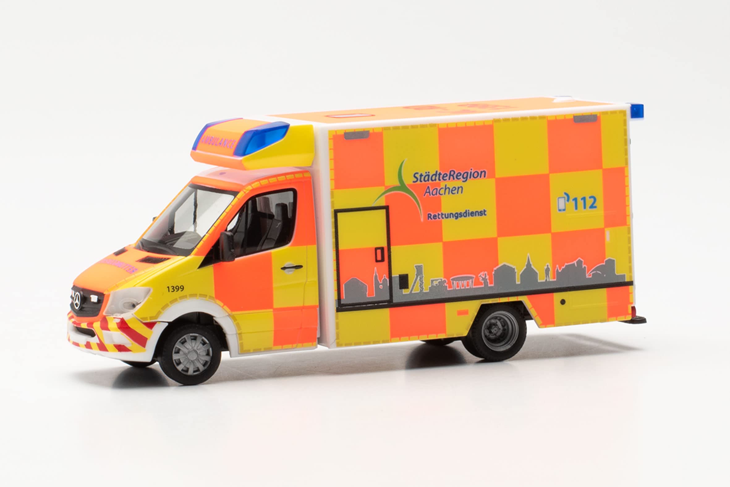 herpa-mercedes-sprinter-fahrtec-rtw-modellauto-1-87-aachen image 1