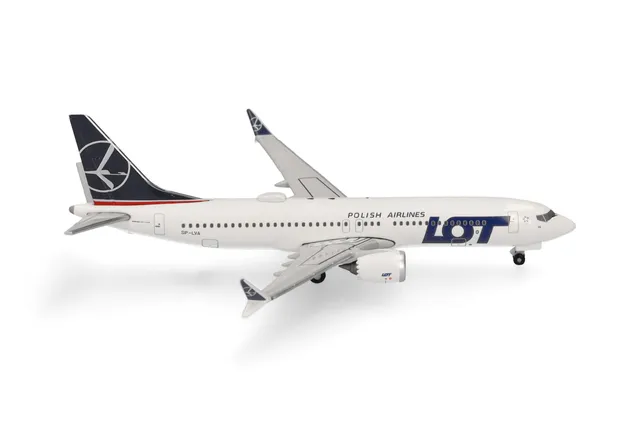 herpa-wings-lot-boeing-737-max-8-flugzeugmodell-1-500-metall image 1