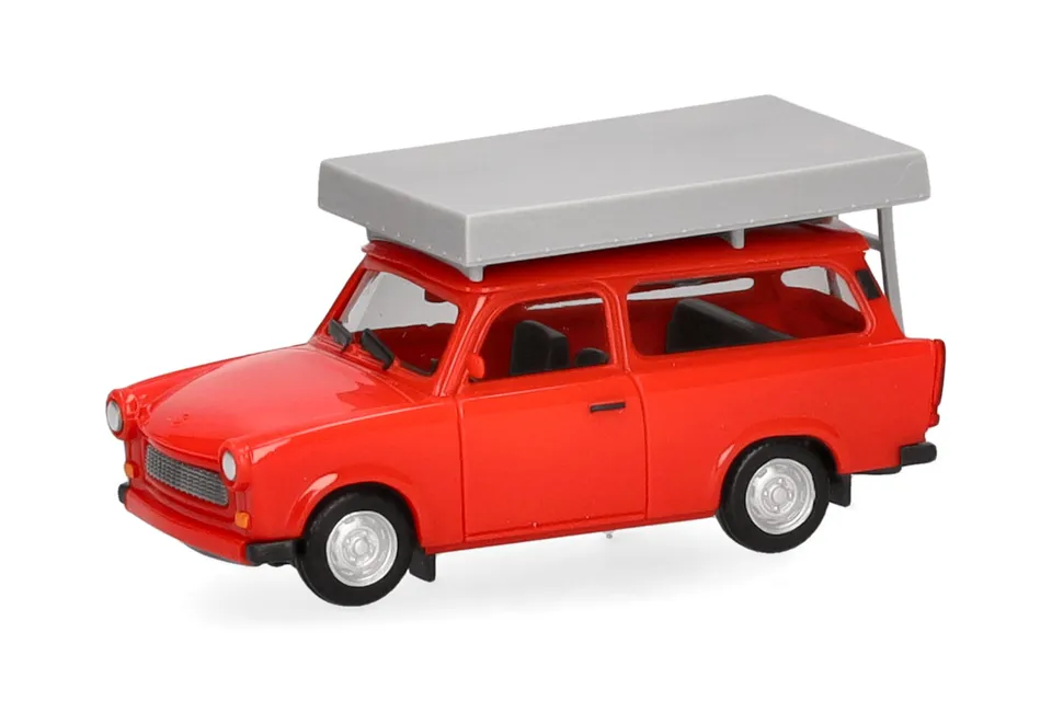 herpa-trabant-601-universal-modellauto-1-87-knallrot-dachzelt image 1
