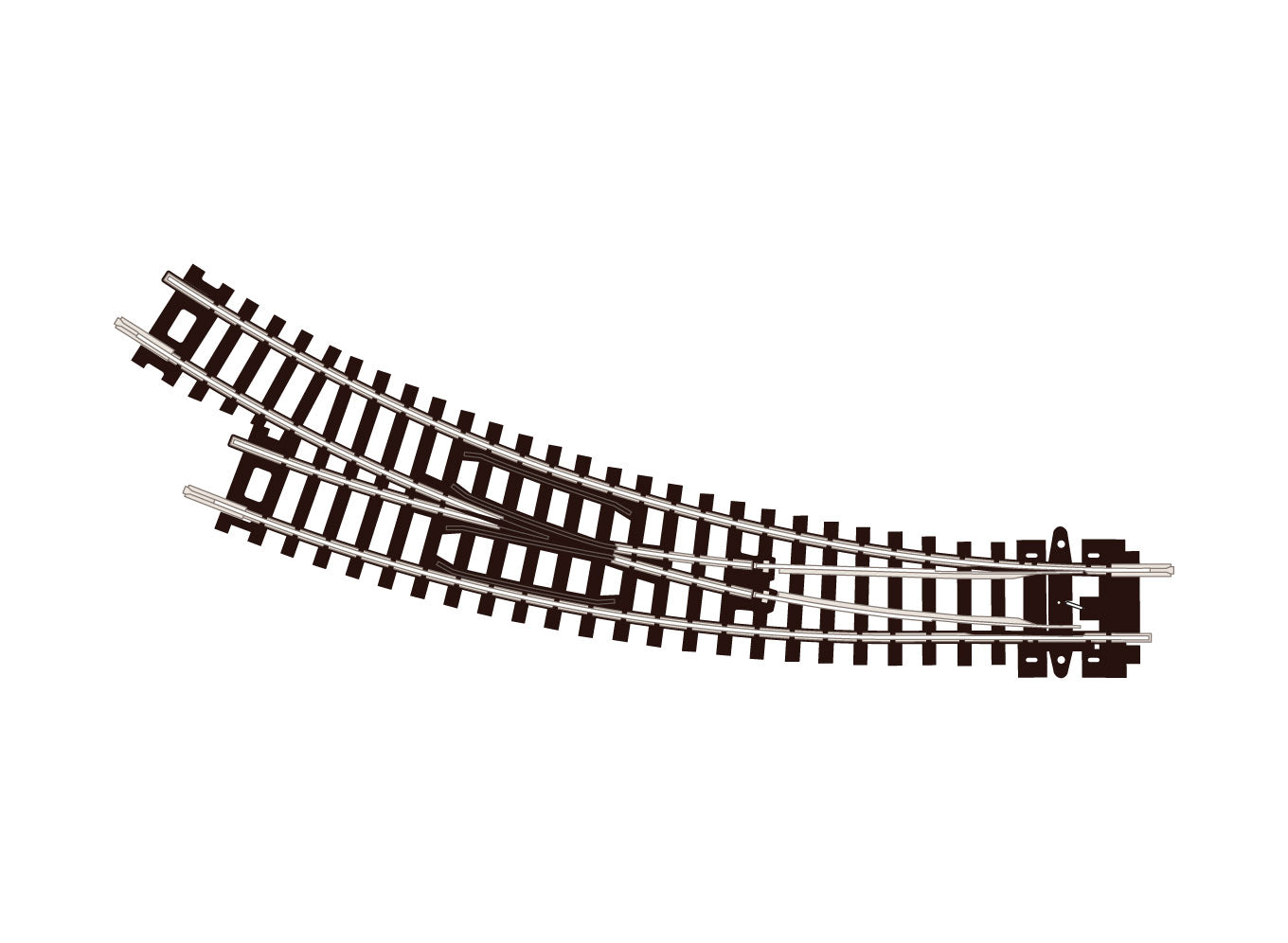 peco-setrack-st-44-bogenweiche-n-rechts-code-80-insulfrog image 1
