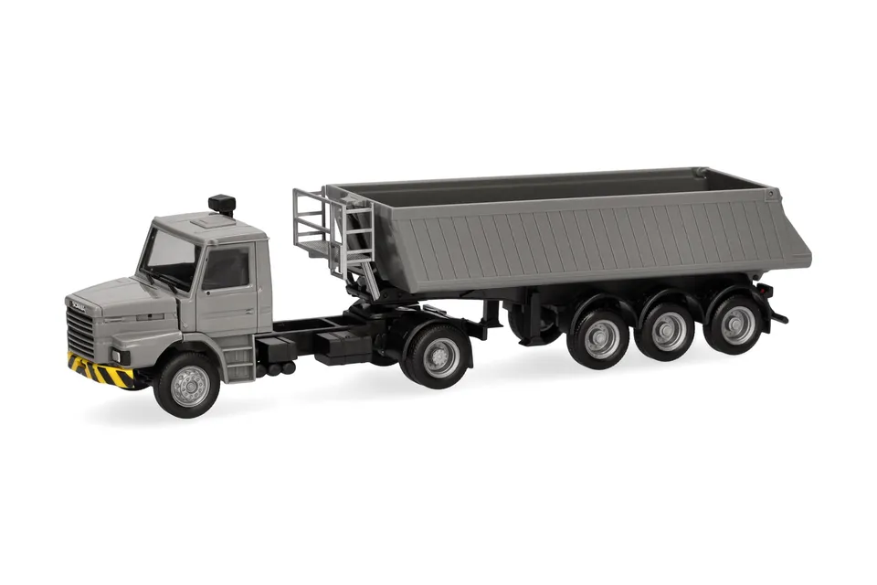 herpa-cars-trucks-scania-hauber-kipp-sattelzug-lkw-modell-1-87-grau-gelb image 1