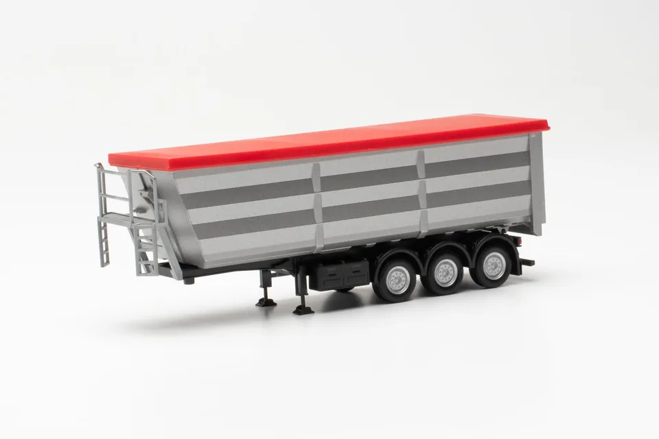 herpa-stahlmuldenauflieger-trailer-modell-1-87-silber image 1