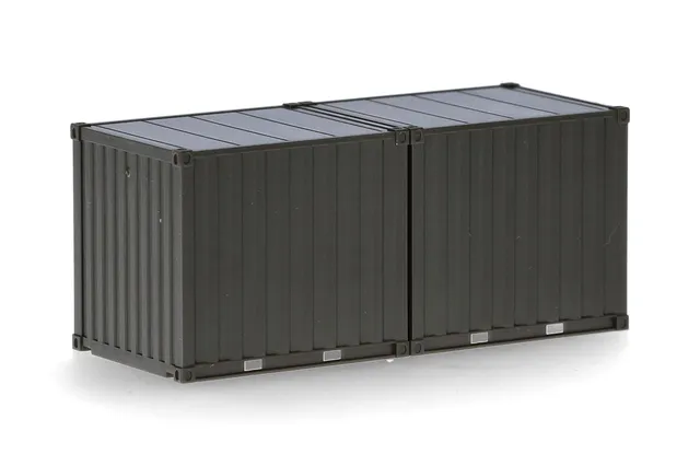 herpa-minitanks-2x-10ft-container-bundeswehr-modell-1-87-bronzegruen image 1