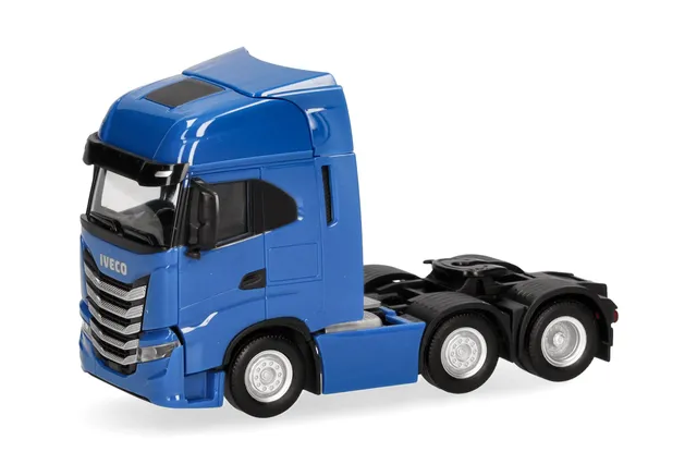 herpa-iveco-s-way-zugmaschine-3achs-lkw-modell-verkehrsblau-1-87 image 1