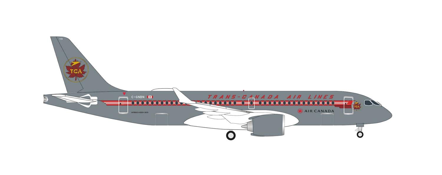 herpa-wings-airbus-a220-300-flugzeugmodell-air-canada-retro image 1