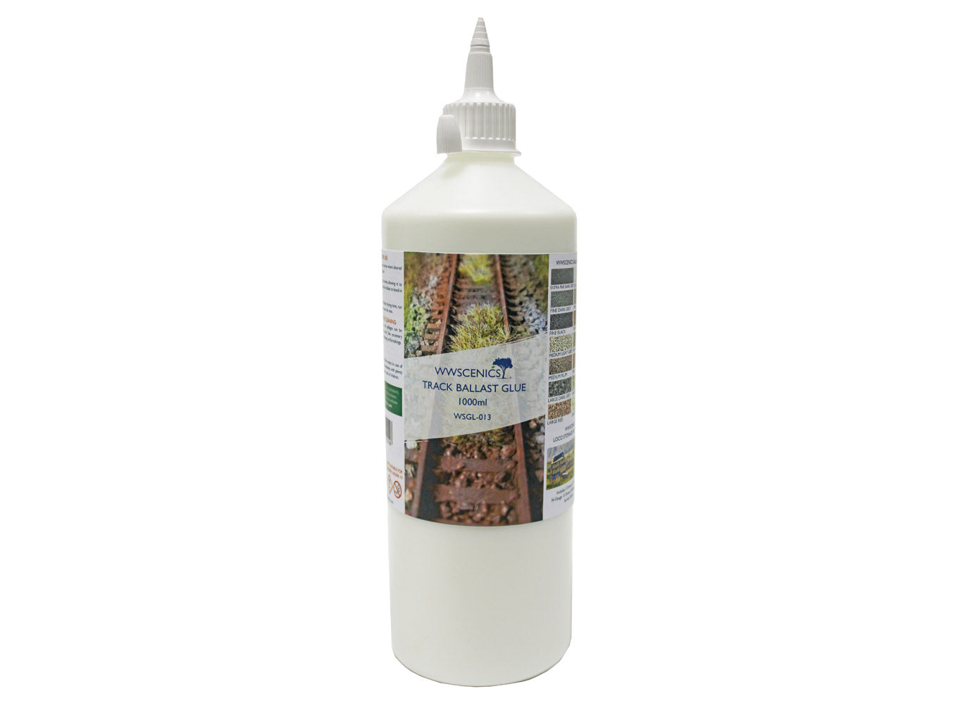 peco-wwscenics-wsgl013-gleisschotter-kleber-1000ml-transparent image 1