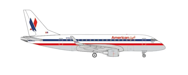 herpa-wings-embraer-e170-american-eagle-heritage-flugzeugmodell-1-500 image 1