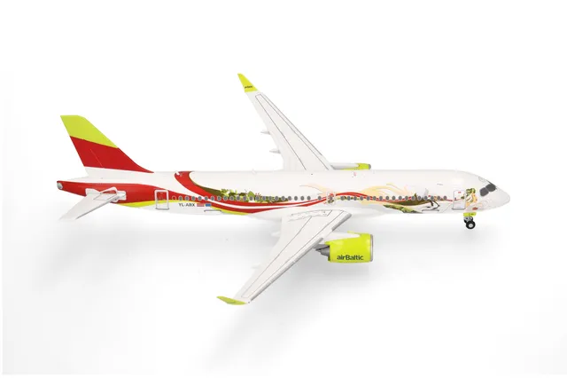 herpa-wings-airbaltic-a220-300-yl-abx-flugzeugmodell-1-200-metall image 1