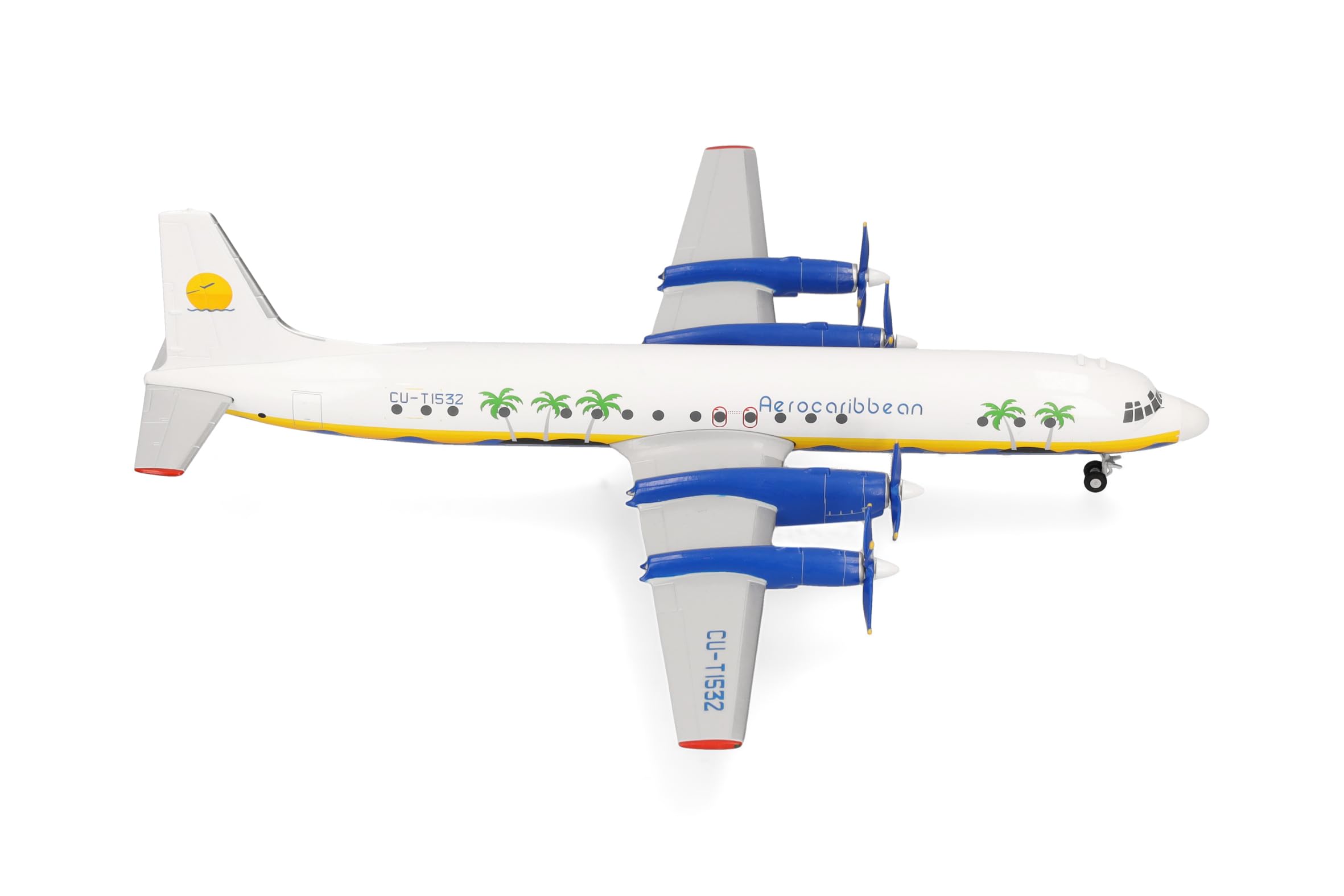 herpa-wings-aero-caribbean-il-18-modellflugzeug-1-200-metall-mit-standfu image 1