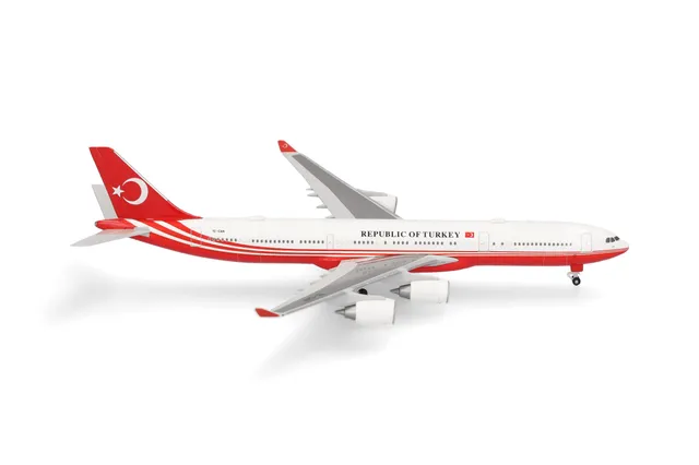 herpa-turkey-government-airbus-a340-500-flugzeugmodell-1-500 image 1