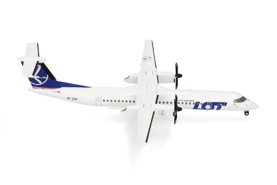 herpa-wings-lot-q400-flugzeugmodell-1-200-metall-mit-standfu image 1