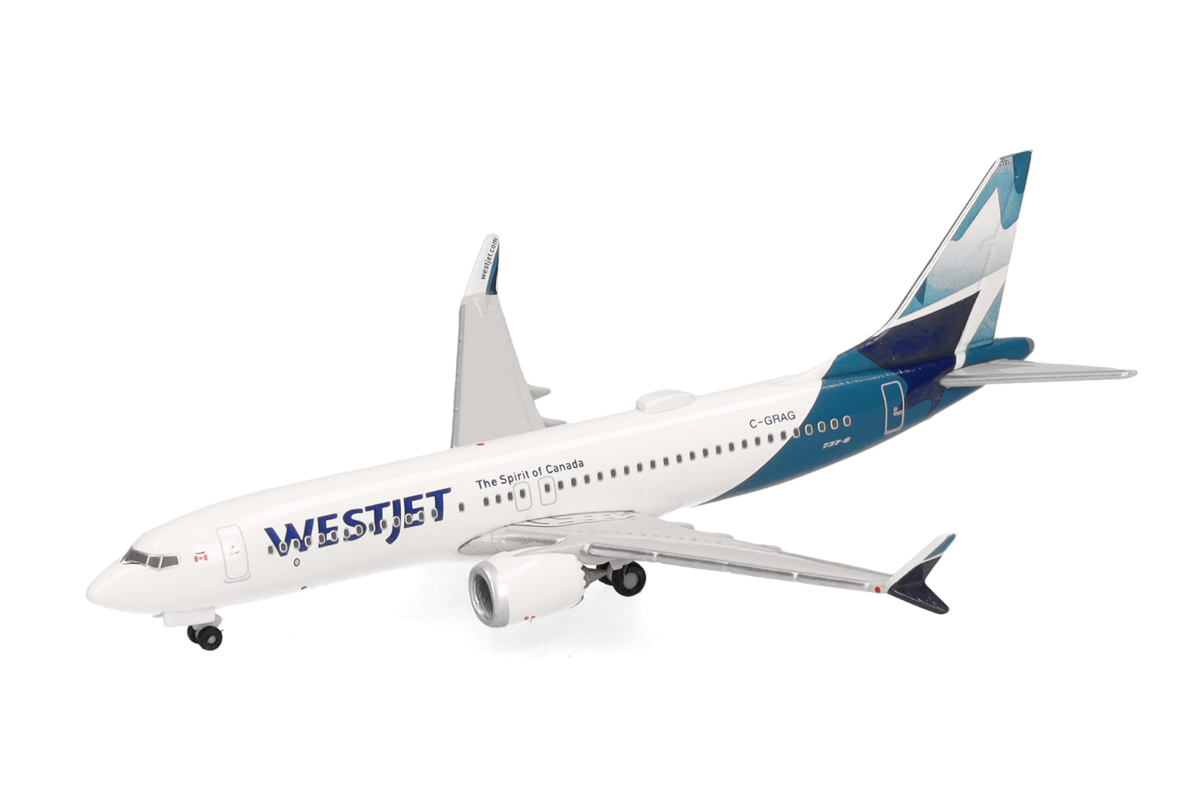 herpa-westjet-boeing-737-max-8-flugzeugmodell-1-500-metall image 4