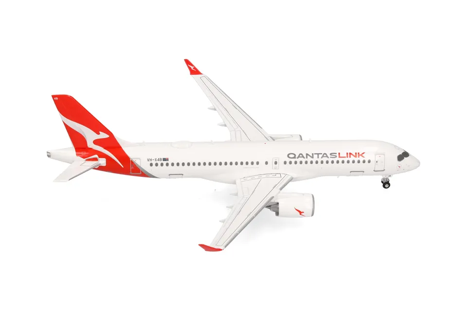 herpa-wings-qantaslink-airbus-a220-300-flugzeugmodell-1-200-metall image 1